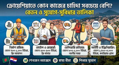 ক্রোয়েশিয়াতে কোন কাজের চাহিদা সবচেয়ে বেশি? বেতন ও সুযোগ-সুবিধার তালিকা