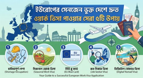 ইউরোপের সেনজেন ভুক্ত দেশে দ্রুত ওয়ার্ক ভিসা পাওয়ার সেরা ৫টি উপায়