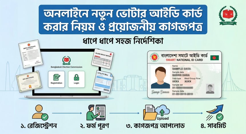 অনলাইনে নতুন ভোটার আইডি কার্ড করার নিয়ম ও প্রয়োজনীয় কাগজপত্র ২০২৪