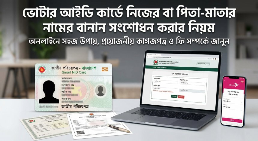 ভোটার আইডি কার্ডে নিজের বা পিতা-মাতার নামের বানান সংশোধন করার নিয়ম