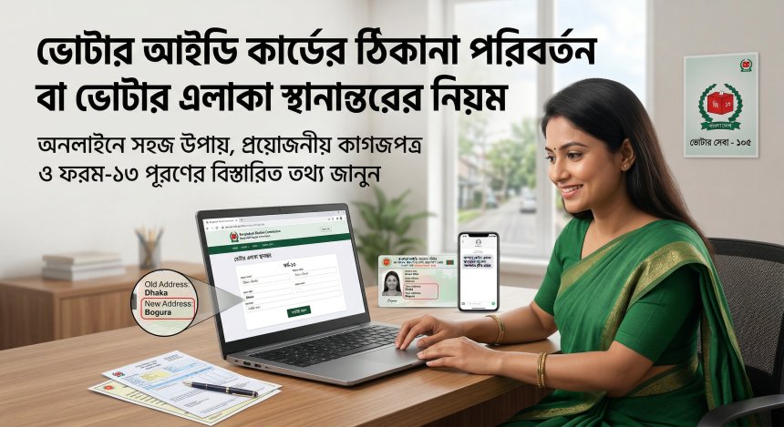 ভোটার আইডি কার্ডের ঠিকানা পরিবর্তন বা ভোটার এলাকা স্থানান্তরের নিয়ম