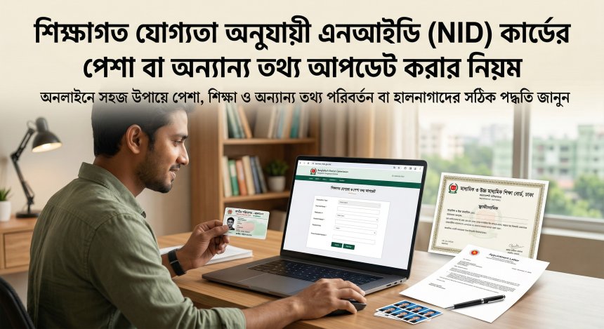 শিক্ষাগত যোগ্যতা অনুযায়ী এনআইডি কার্ডের পেশা বা অন্যান্য তথ্য আপডেট করার নিয়ম